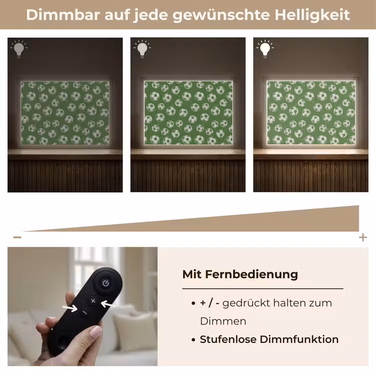Voetbal - Sport - Groen Light Box met batterij (Wandlamp) middel 907 -USP_dimbaarDE