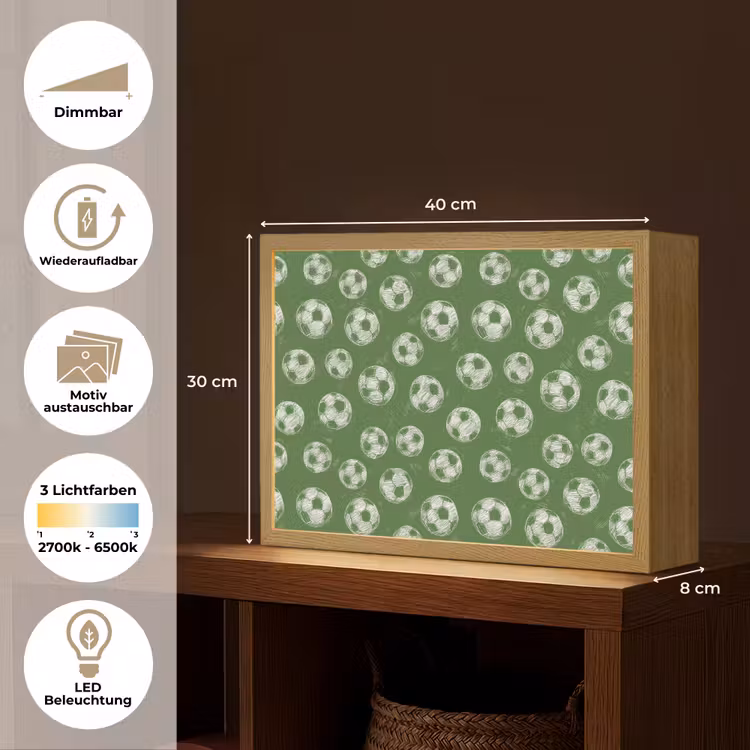 Voetbal - Sport - Groen Light Box met batterij (Wandlamp) middel 907 -USP_websiteoverzichtDE
