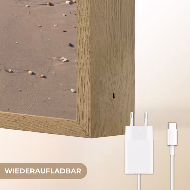 Voetstappen - Vloedlijn - Zee Light Box met batterij (Wandlamp) middel -USP_websiteoplaadbaarDE
