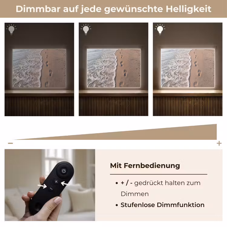Voetstappen - Vloedlijn - Zee Light Box met batterij (Wandlamp) middel -USP_dimbaarDE