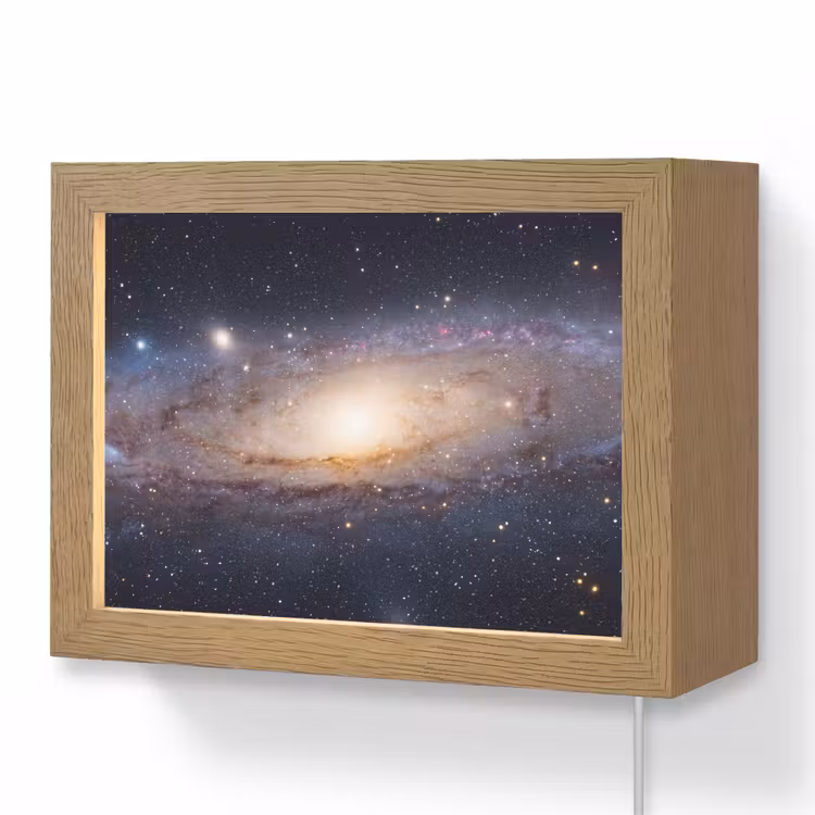 Lightbox - Wandleuchte - Galaxie – Weltraum – Kosmos - Sterrenstelsel - Ruimte - Kosmos Light Box met kabel (Wandlamp) klein