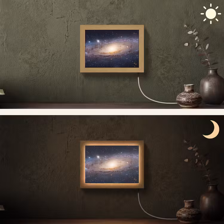 Lightbox - Wandleuchte - Galaxie – Weltraum – Kosmos - Sterrenstelsel - Ruimte - Kosmos Light Box met kabel (Wandlamp) klein