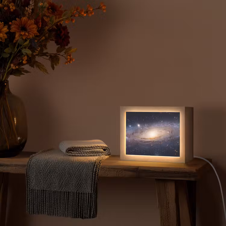 Lightbox - Wandleuchte - Galaxie – Weltraum – Kosmos - Sterrenstelsel - Ruimte - Kosmos Light Box met kabel (Wandlamp) klein