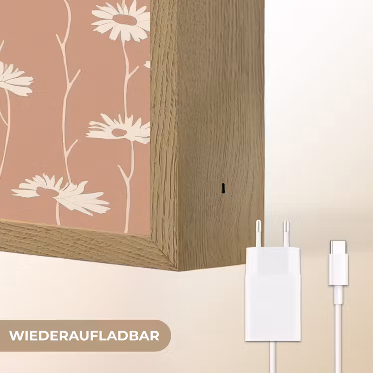 Madeliefjes - Subtiel - Terracotta Light Box met batterij (Wandlamp) middel 907 -USP_websiteoplaadbaarDE