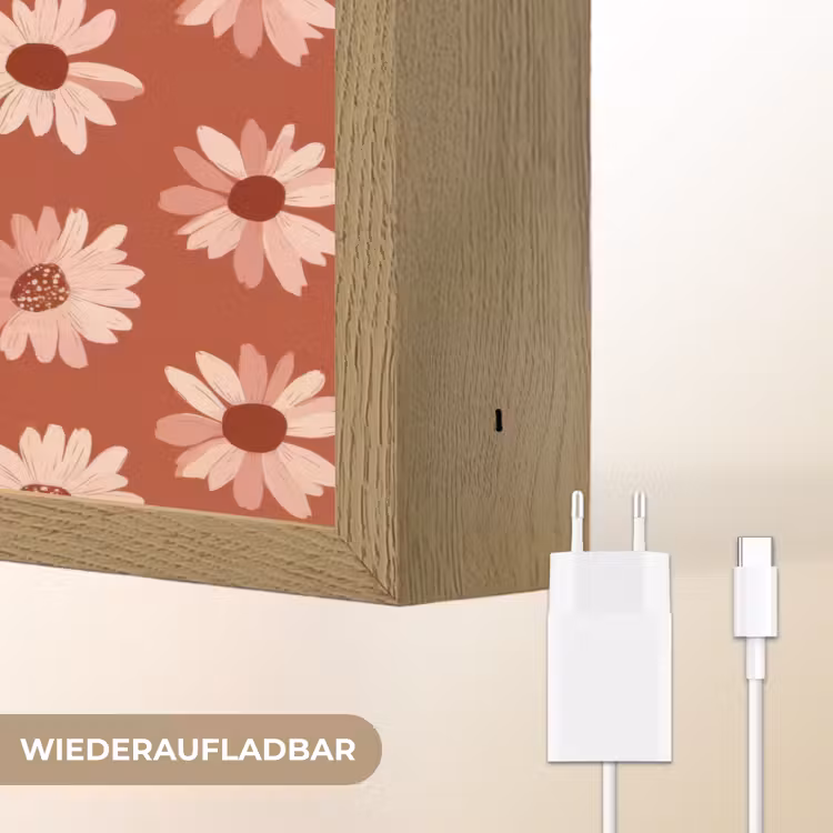 Madelief - Retro - Terracotta Light Box met batterij (Wandlamp) middel 907 -USP_websiteoplaadbaarDE
