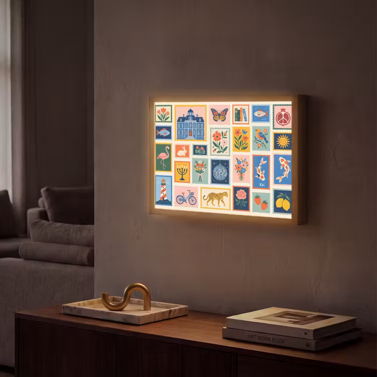 Gebouw - Koepel - Architectuur - Klassiek - Grijs Light Box met batterij (Wandlamp) middel -sfeer1