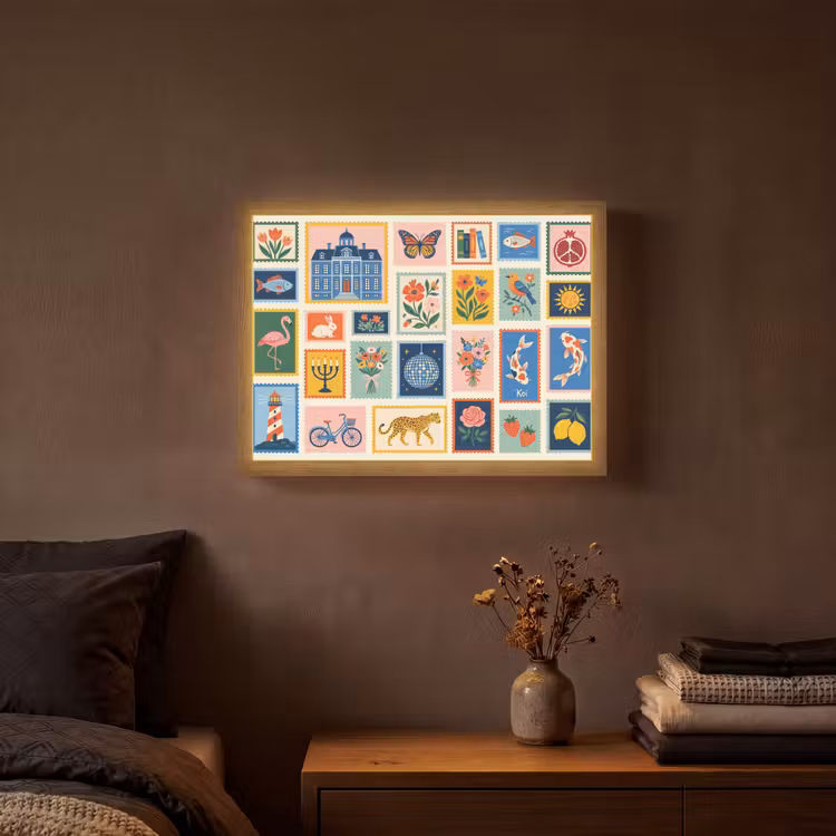 Gebouw - Koepel - Architectuur - Klassiek - Grijs Light Box met batterij (Wandlamp) middel -sfeer4