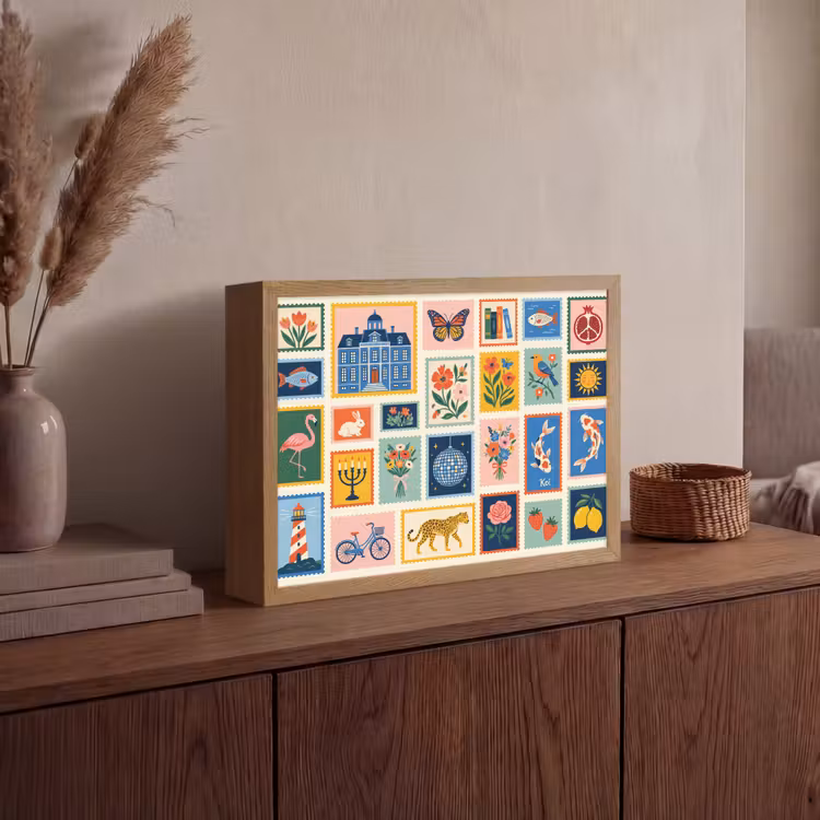Gebouw - Koepel - Architectuur - Klassiek - Grijs Light Box met batterij (Wandlamp) middel -sfeer2