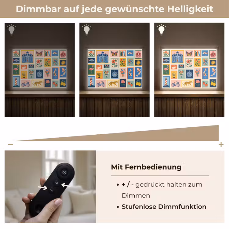 Gebouw - Koepel - Architectuur - Klassiek - Grijs Light Box met batterij (Wandlamp) middel -USP_dimbaarDE