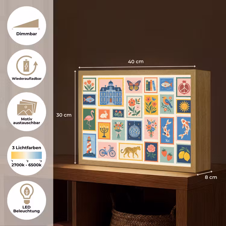 Gebouw - Koepel - Architectuur - Klassiek - Grijs Light Box met batterij (Wandlamp) middel -USP_websiteoverzichtDE