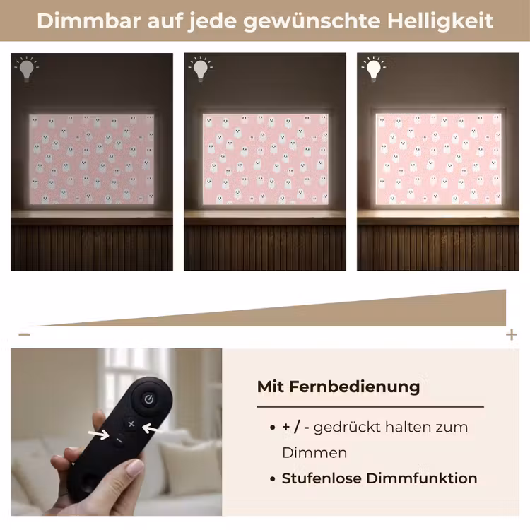 Spookjes - Patroon - Roze Light Box met batterij (Wandlamp) middel 907 -USP_dimbaarDE