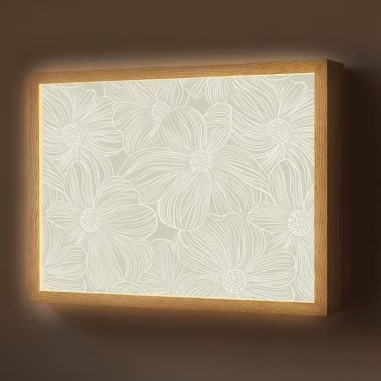 Sereen - Bloemen - Groen Light Box met batterij (Wandlamp) middel 907 -z3d_website