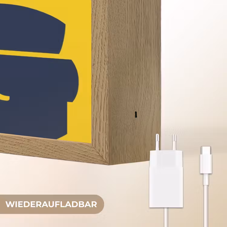 Geel - Think big - Grafisch Light Box met batterij (Wandlamp) middel -USP_websiteoplaadbaarDE