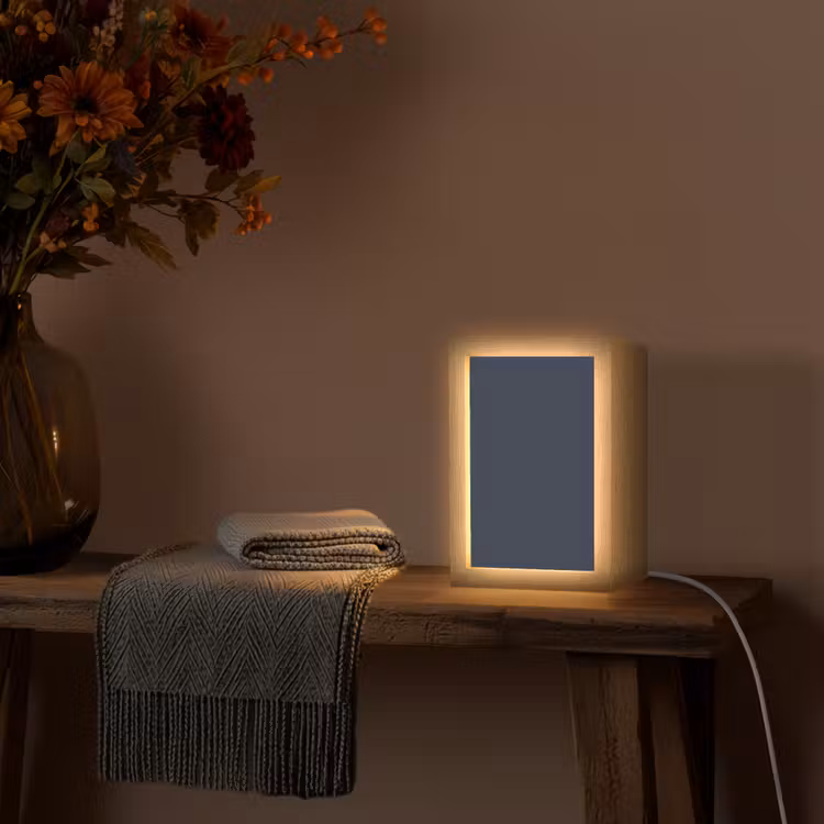 Geldersblauw - Blauw - Klassiek Light Box met kabel (Wandlamp) klein 929 -sfeer4