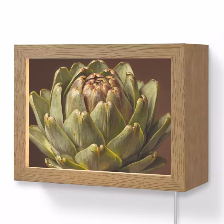 Lightbox - Wandleuchte - Gemüse – Artischocke – Grün - Groente - Artisjok - Groen Light Box met kabel (Wandlamp) klein