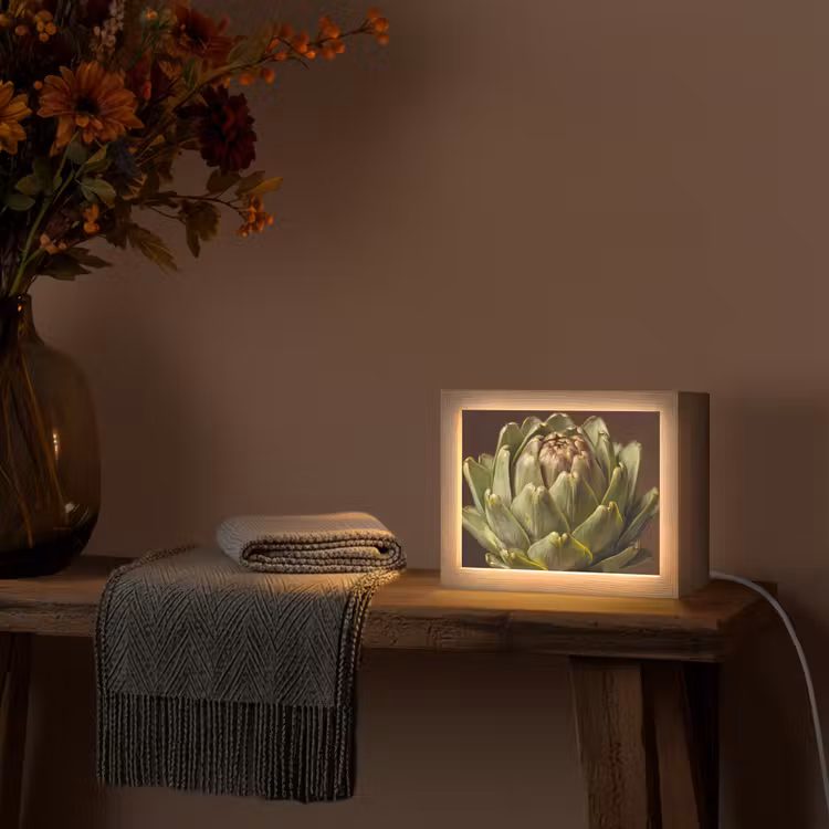 Lightbox - Wandleuchte - Gemüse – Artischocke – Grün - Groente - Artisjok - Groen Light Box met kabel (Wandlamp) klein