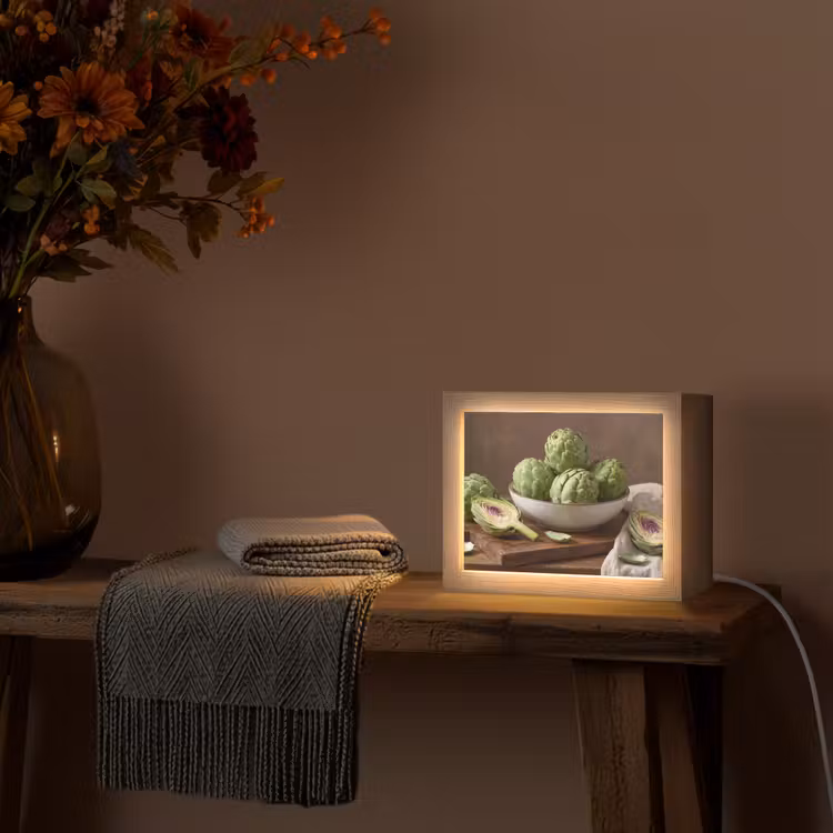 Lightbox - Wandleuchte - Gemüse – Artischocke – Küche - Groenten - Artisjok - Keuken Light Box met kabel (Wandlamp) klein