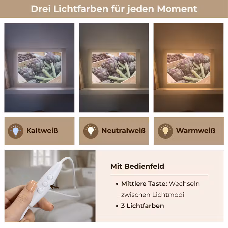 Lightbox - Wandleuchte - Gemüse – Markt – Frisch - Groenten - Markt - Vers Light Box met kabel (Wandlamp) klein