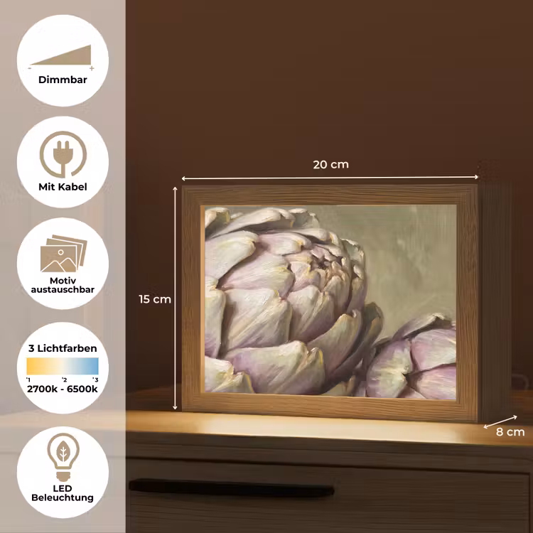 Lightbox - Wandleuchte - Gemüse – Stillleben – Gemälde - Groente - Stilleven - Schilderij Light Box met kabel (Wandlamp) klein