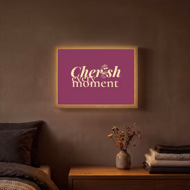 Cherish every moment - Cocktailglas - Bordeaux Light Box met batterij (Wandlamp) middel -sfeer4