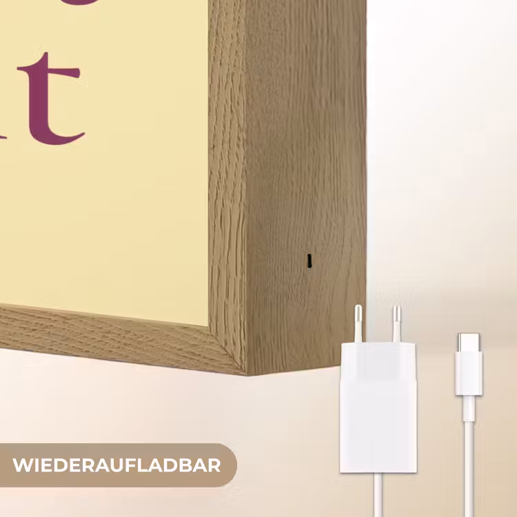 Cherish every moment - Cocktailglas - Geel Light Box met batterij (Wandlamp) middel -USP_websiteoplaadbaarDE