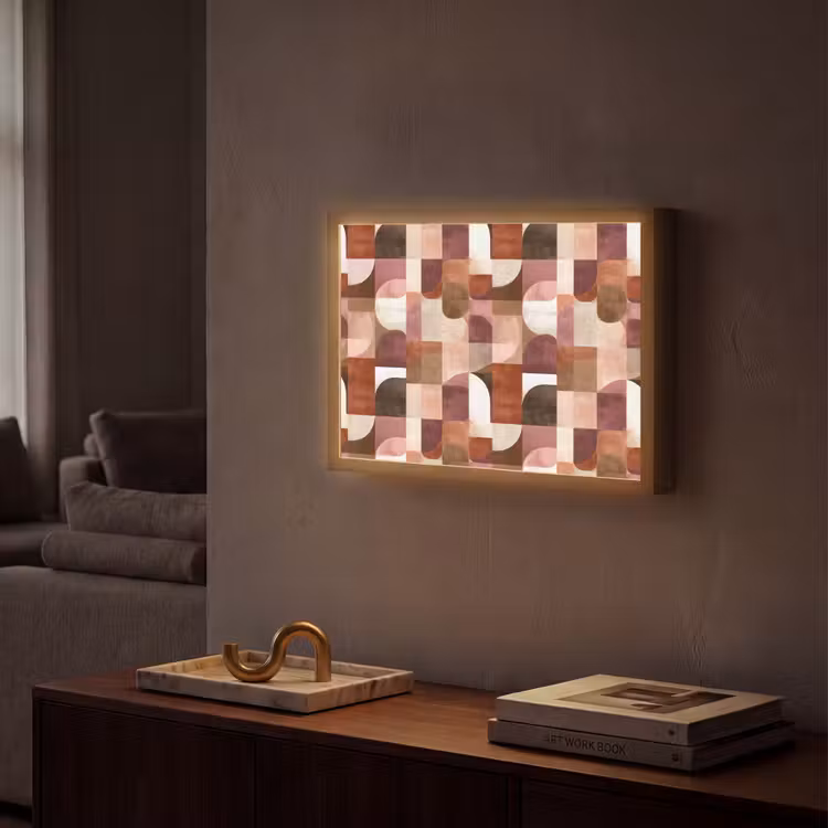 Geometrie - Modern - Retro Light Box met batterij (Wandlamp) middel 907 -sfeer1