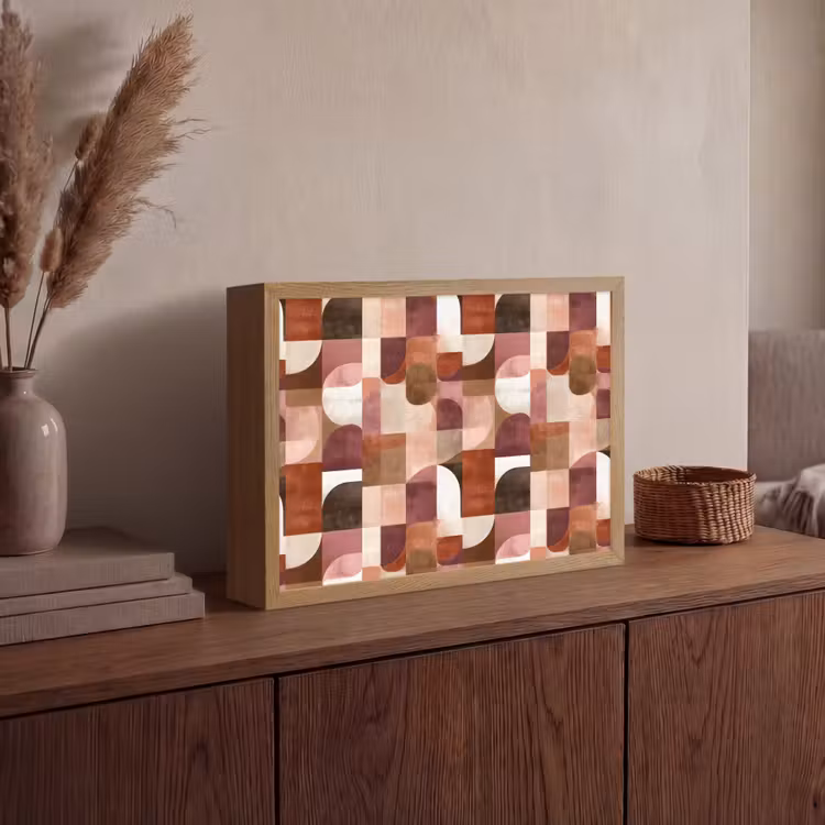 Geometrie - Modern - Retro Light Box met batterij (Wandlamp) middel 907 -sfeer2