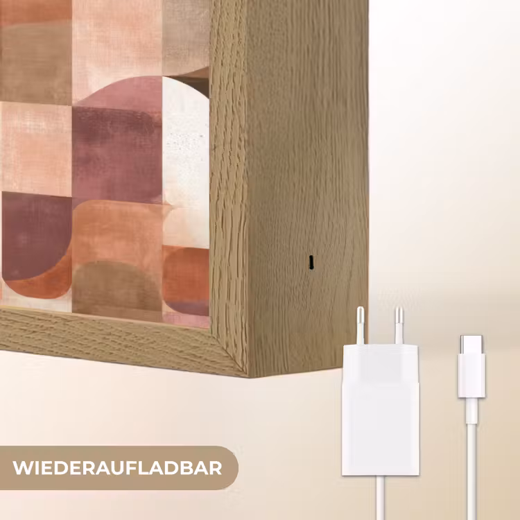 Geometrie - Modern - Retro Light Box met batterij (Wandlamp) middel 907 -USP_websiteoplaadbaarDE
