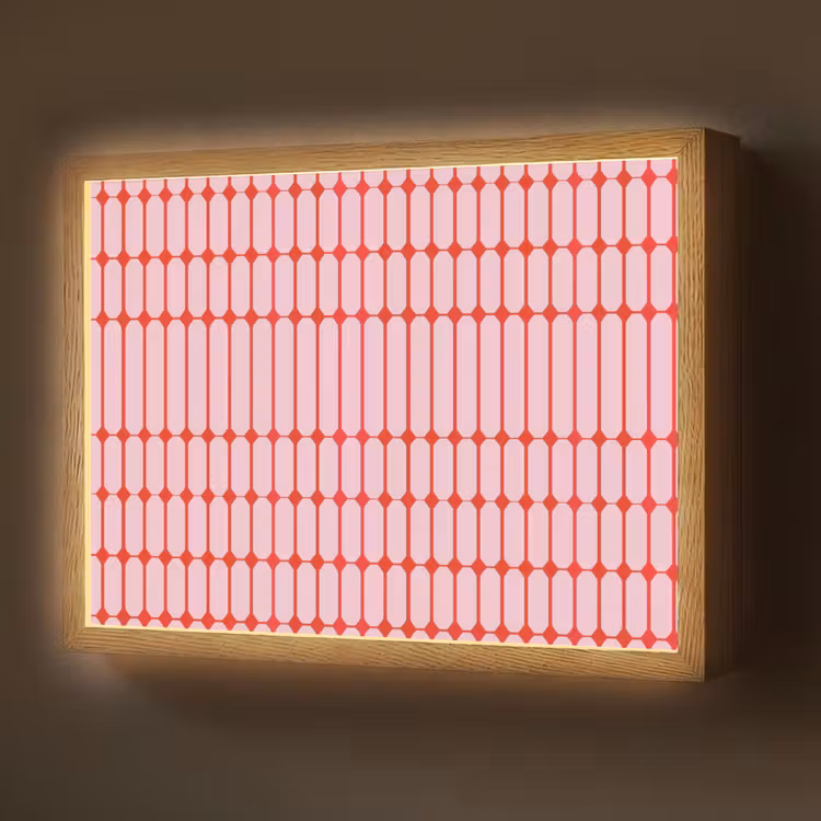 Geometrisch - Minimalistisch - Rood - Roze Light Box met batterij (Wandlamp) middel 907 -z3d_website
