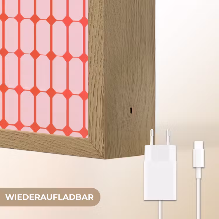 Geometrisch - Minimalistisch - Rood - Roze Light Box met batterij (Wandlamp) middel 907 -USP_websiteoplaadbaarDE