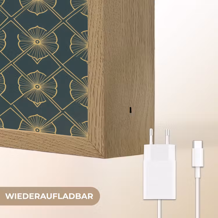 Geometrisch - Elegant - Groen Light Box met batterij (Wandlamp) middel 907 -USP_websiteoplaadbaarDE