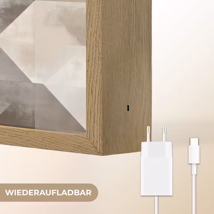 Geometrisch - Motief - Aardetinten Light Box met batterij (Wandlamp) middel 907 -USP_websiteoplaadbaarDE