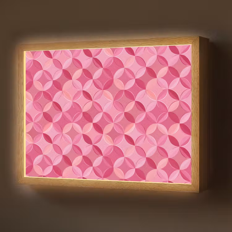 Geometrisch - Mozaïek - Modern - Roze Light Box met batterij (Wandlamp) middel 907 -z3d_website