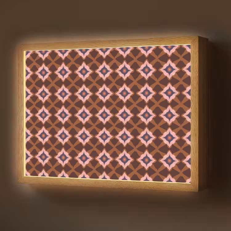 Geometrisch - Sierlijk - Bruin Light Box met batterij (Wandlamp) middel 907 -z3d_website