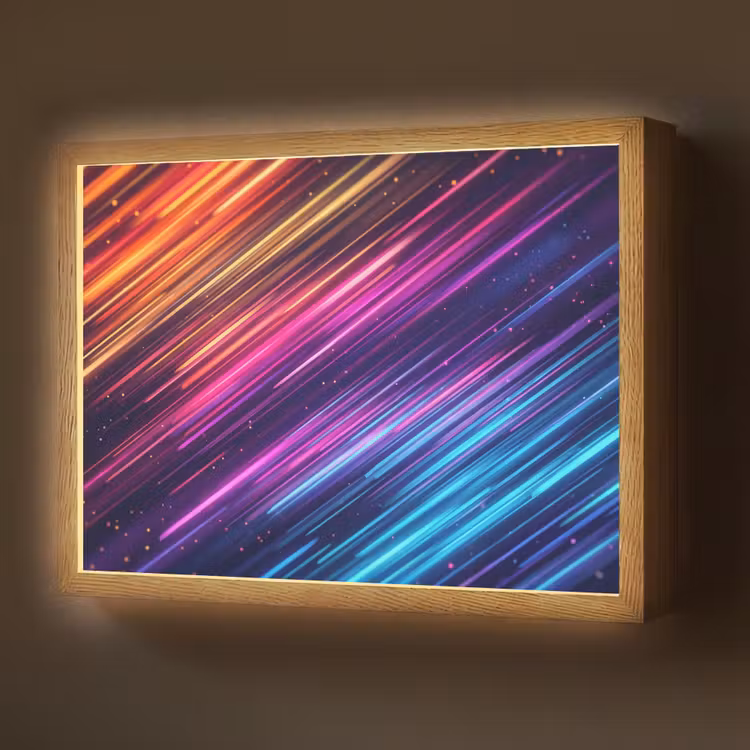 Snelheid - Kosmos - Kleurrijk Light Box met batterij (Wandlamp) middel -z3d_website