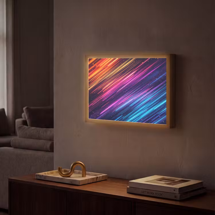 Snelheid - Kosmos - Kleurrijk Light Box met batterij (Wandlamp) middel -sfeer1
