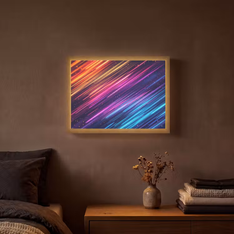 Snelheid - Kosmos - Kleurrijk Light Box met batterij (Wandlamp) middel -sfeer4