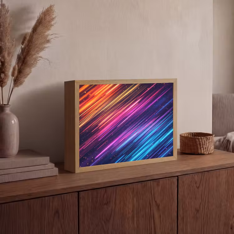 Snelheid - Kosmos - Kleurrijk Light Box met batterij (Wandlamp) middel -sfeer2