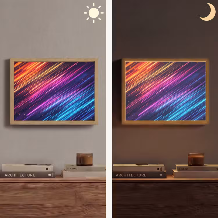 Snelheid - Kosmos - Kleurrijk Light Box met batterij (Wandlamp) middel -sfeer3