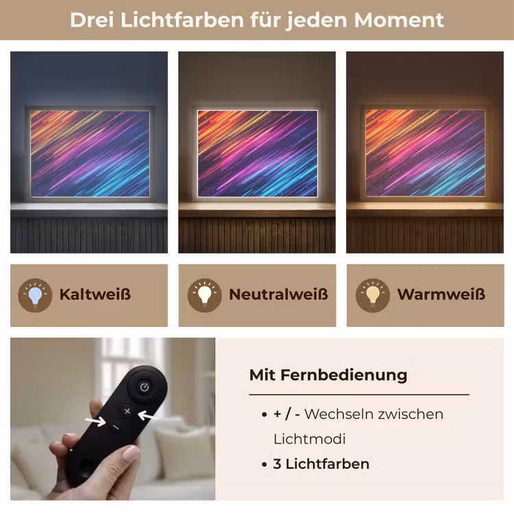Snelheid - Kosmos - Kleurrijk Light Box met batterij (Wandlamp) middel -USP_lichtkleurDE