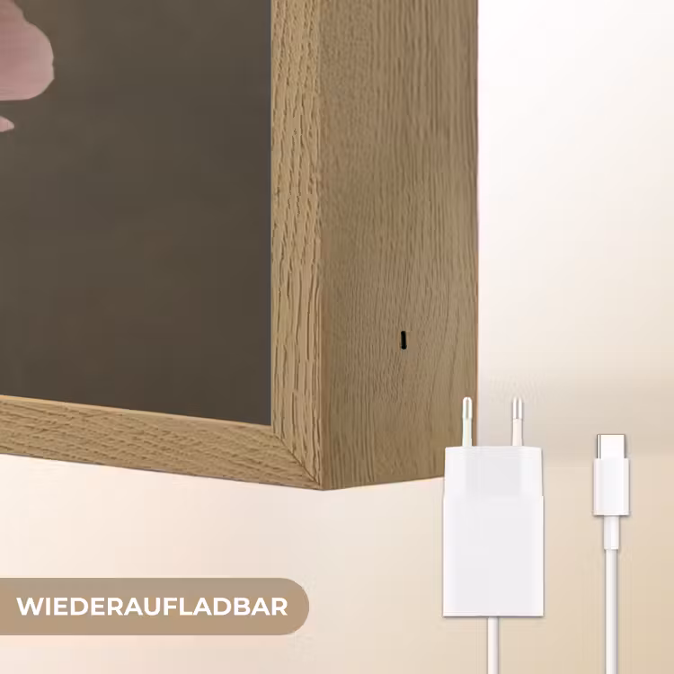 Gezicht - Roos - Roze Light Box met batterij (Wandlamp) middel -USP_websiteoplaadbaarDE