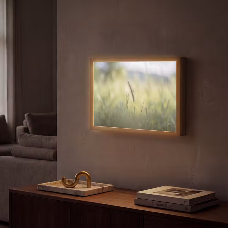 Graan - Aar - Natuur - Groen - Detail Light Box met batterij (Wandlamp) middel -sfeer1