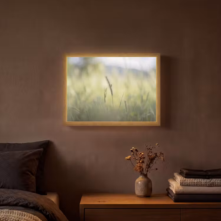 Graan - Aar - Natuur - Groen - Detail Light Box met batterij (Wandlamp) middel -sfeer4