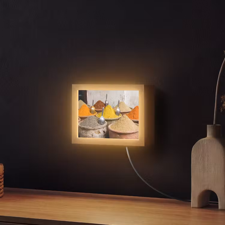 Lightbox - Wandleuchte - Gewürze – Gläser – Orientalisch - Kruiden - Potten - Oosters Light Box met kabel (Wandlamp) klein