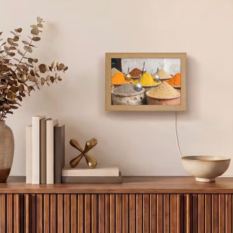 Lightbox - Wandleuchte - Gewürze – Gläser – Orientalisch - Kruiden - Potten - Oosters Light Box met kabel (Wandlamp) klein