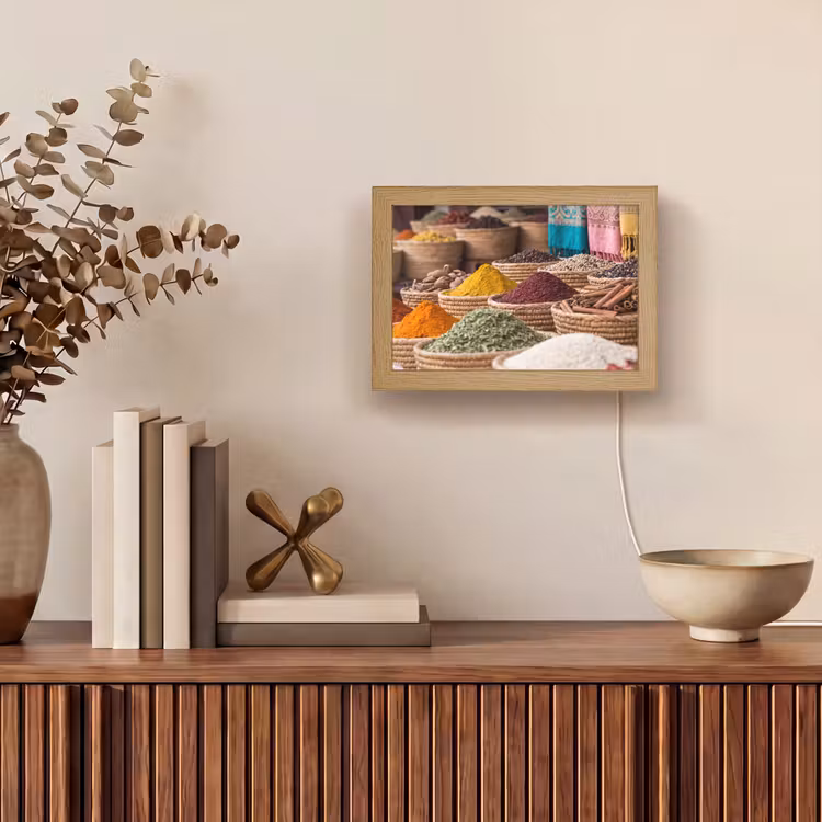 Lightbox - Wandleuchte - Gewürze – Körbe – Orientalisch - Kruiden - Manden - Oosters Light Box met kabel (Wandlamp) klein