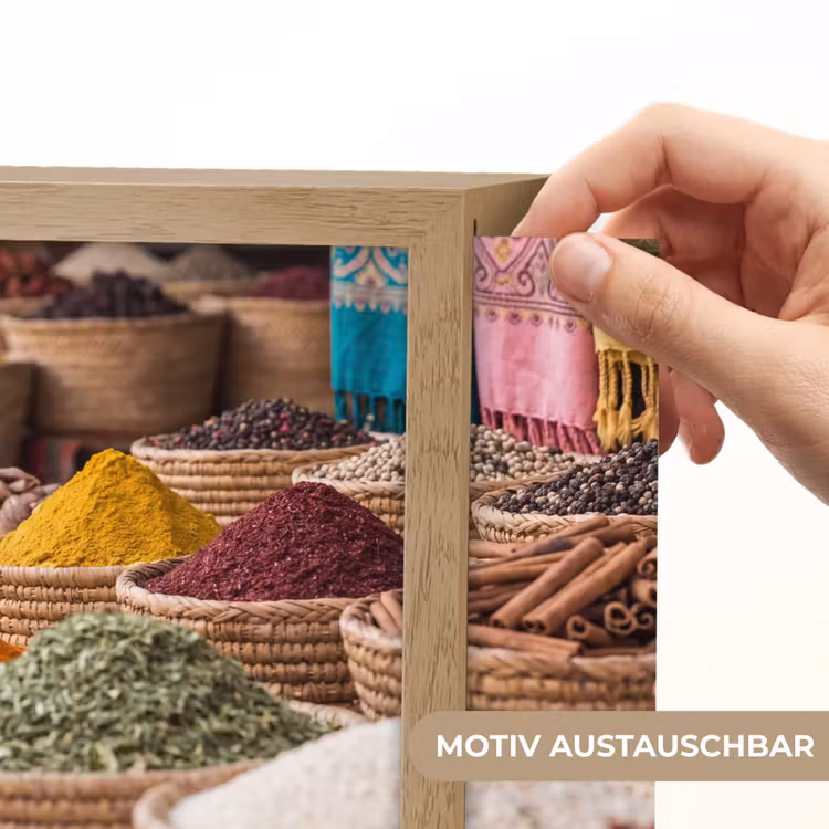 Lightbox - Wandleuchte - Gewürze – Körbe – Orientalisch - Kruiden - Manden - Oosters Light Box met kabel (Wandlamp) klein