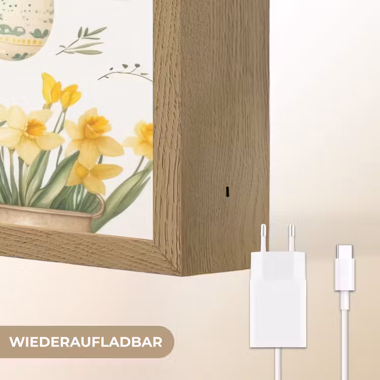 Gieter - Bloemen - Eieren Light Box met batterij (Wandlamp) middel -USP_websiteoplaadbaarDE