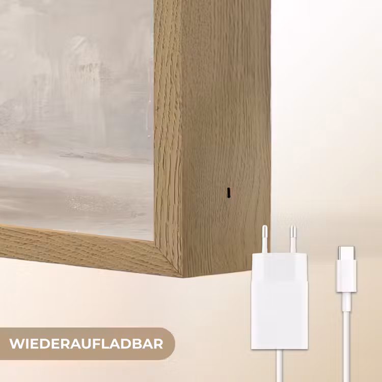 Gipskruid - Vaas - Wit Light Box met batterij (Wandlamp) middel -USP_websiteoplaadbaarDE