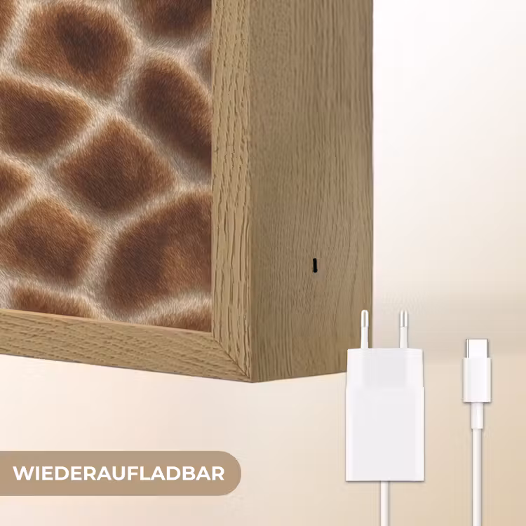 Giraf - Vacht - Bruin Light Box met batterij (Wandlamp) middel 907 -USP_websiteoplaadbaarDE